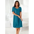 thumbnail image 6 of Only Necessities Plus Size Short Silky Lace-Trim Gown, 6 of 6