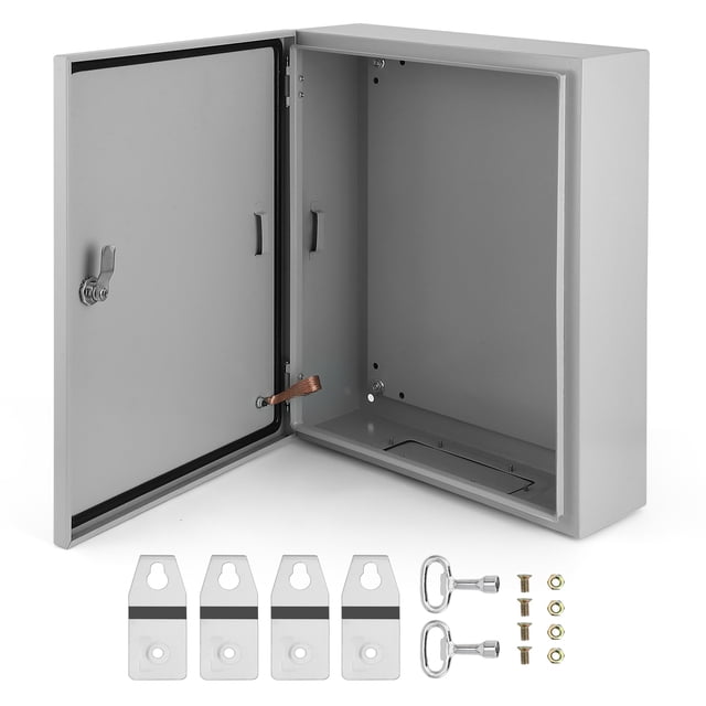 Electrical Junction Box – NEMA 4X Steel – IP66 Waterproof & Dustproof Enclosure – Secure Lock & Mounting Plate – Indoor/Outdoor – Multiple Sizes