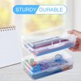 thumbnail image 2 of 6 Pack Clear Pencil Box, Plastic Large Capacity Pencil Boxes Plastic Boxes with Snap-tight Lid, Office Supplies Storage Organizer Box, Stackable Design and Stylish,Clear, 2 of 7