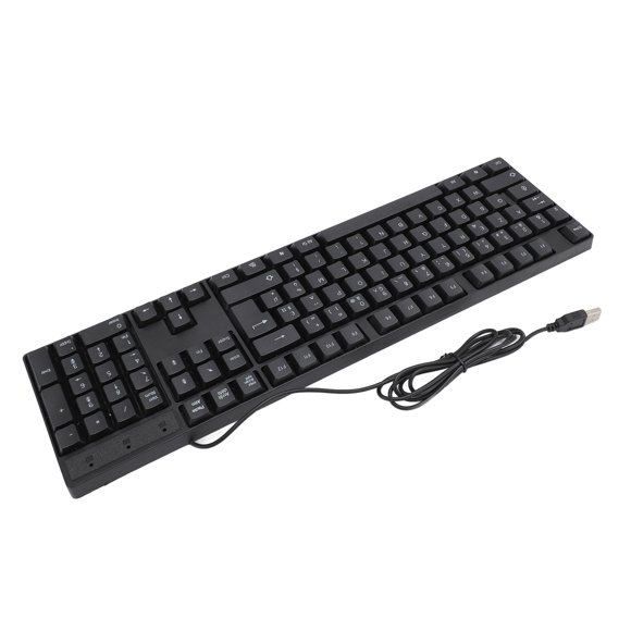104 Key Computer Keyboard, Russian, Spanish, French Keyboard, 4.9ft Cable USB Wired Small Language Gaming Keyboard, for PC Laptops