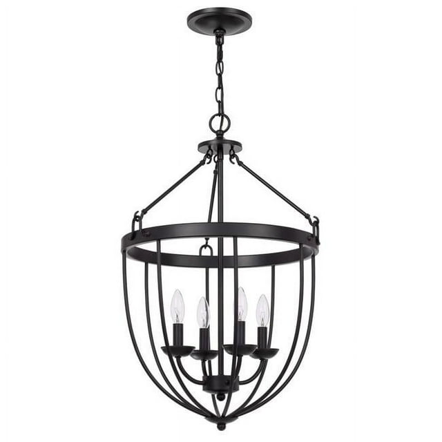 Benzara BM241879 Lustre avec Cage à Oiseaux en Métal Design Pendule, Noir