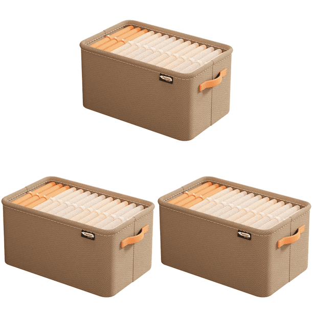 Caja de Almacenamiento Organizador de Sujetador FLhrweasw Tela de Jeans Plegable Caqui 3 piezas