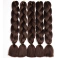 thumbnail image 2 of Chocolate Brown-4# Trenza Hebras de Cabello,Extensión de Cabello Trenza de 24",5 Paquetes de Hebras Trenzadas Africanas,Extensión de Cabello de Fibra Sintética para Torcedura de Ganchillo, 2 of 5