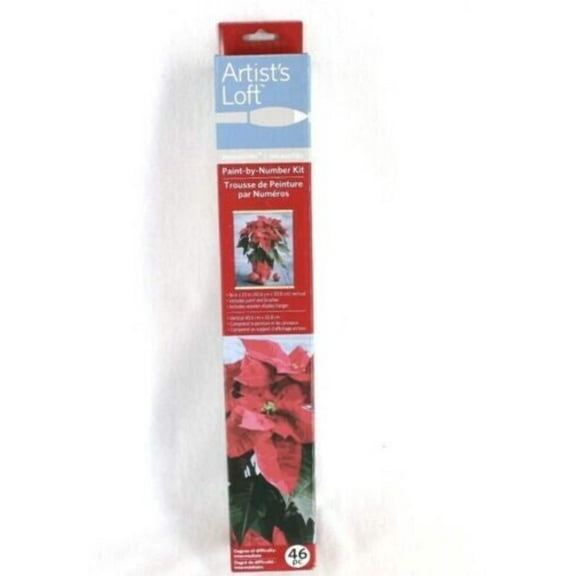 Poinsettia Paint by Number Kit 16x20 Intermediate