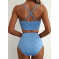 thumbnail image 3 of DOKOTOO Bikini Sets for Women High Waisted Seashell Textured 2 Piece Swimsuits Knotted Front Bathing Suits, 3 of 10