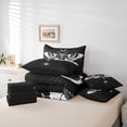 thumbnail image 6 of Feelyou Tribal Butterfly Moth Bedding Comforter Set 7pcs, Bohemian Stars Galaxy King Bedding Sets, Black White Cartoon Reversible Bed Sheets, Breathable Home Decor, 6 of 8