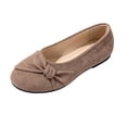thumbnail image 3 of Domzle Women's Flats Shoes Faux Suede Round Toe Ballet Dressy Flats Comfortable Slip On Walking Shoes Gray, 3 of 7