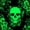 Neon Green Black, variant on Castle Fairy Boho Skull Full Size Comforter Sets 3-Piece,Spooky Wildflower Bedding Comforter Set,White Blacks,1 Comforter and 2 Pillowcases,Black Reversible