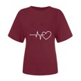 thumbnail image 4 of Diufon Hauts de la Saint-Valentin pour Femmes, Tunique Décontractée à Manches Courtes, Chandail à Col Rond, Blouse Tendance Mignonne à Imprimé Graphique, 4 of 6