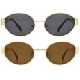 thumbnail image 3 of Gafas de sol DIMENSIP, retro, ovaladas, doradas, de metal, unisex, 3 of 5