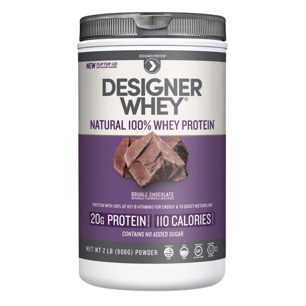 Designer Protein 100 Whey Protein Powder, Double Chocolate, 20g
