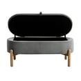 thumbnail image 5 of Foam Cushioned Gray Bench with Corduroy Upholstery and Storage for Living Rooms, 5 of 5