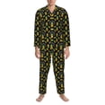 thumbnail image 3 of Naloa Pineapple Men’s Pajamas Set - Long Sleeve Button Down Sleep Shirt and Pajama Bottoms Sleepwear Set-XX-Large, 3 of 7