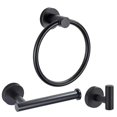 thumbnail image 1 of Matte Black Towel Ring - Bathroom Wall Towel Rack Stainless Steel Bathroom Towel Rack 3 Pieces., 1 of 5