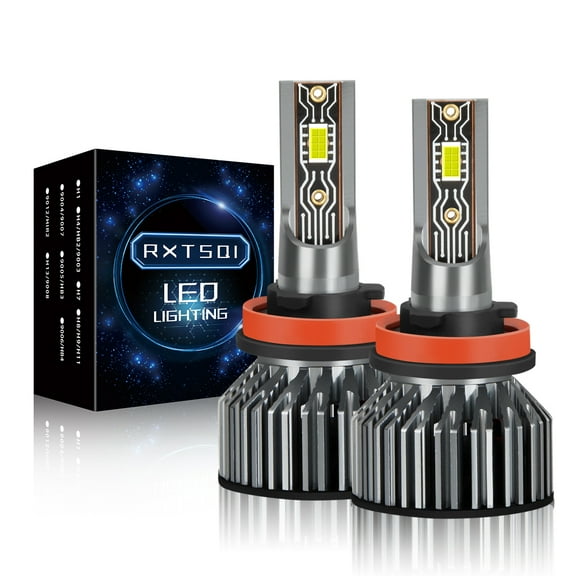 RXTSQI H11 Headlight Bulb, 10000LM 300% Brighter H8 H9 H11 LED Headlight Bulbs for Low Beam High Beam, 6000K White, Pack of 2