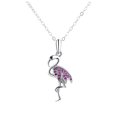 thumbnail image 1 of 1pc Mode Flamant Rose Collier Strass Collier Pendentif Dame Collier Décoration Bijoux, 1 of 8