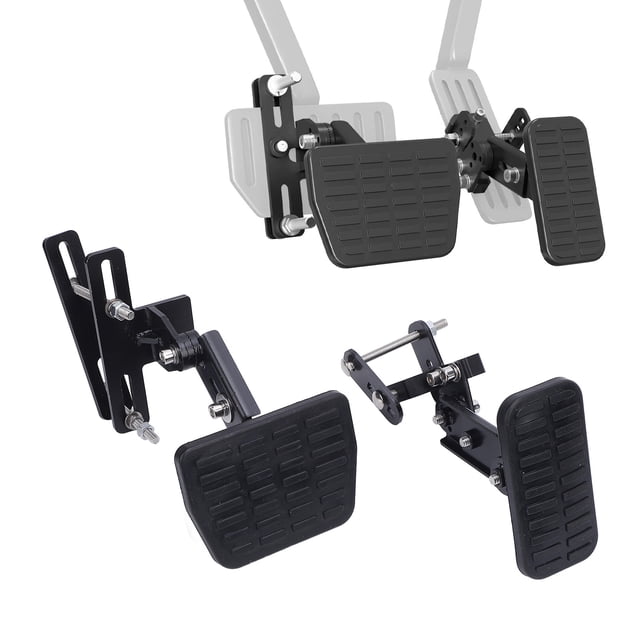 Gas and Brake Pedal Extender, Steel Rubber Universal Fit Metal Structure Car Pedal Extender Adjustable Length Angle for Vehicles