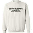 thumbnail image 2 of Unisex Crewneck Sweatshirt,I Love Sleeping, Basic Casual Sweatshirts for Men's and Women Fleece Sweatshirt Long Sleeve - White X-Large, 2 of 2
