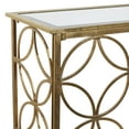 thumbnail image 5 of DecMode 47" x 32" Gold Metal Weathered Geometric Console Table with Mirrored Glass Top, 1-Piece, 5 of 13