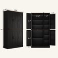 thumbnail image 4 of ChVans 71" Tall Farmhouse Kitchen Pantry Storage Cabinet with 6 Hanging Shelves, 6 Doors Freestanding Cupboard with Adjustable Shelves & Load-Bearing Steel Pipe for Dining Room, Living Room, Black, 4 of 10