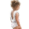 thumbnail image 4 of MKOSPLRT Baby Girl Fashion Swimsuit 3D Flower Backless One Piece Bathing Suit Casual Floral Print Swimwear Beachwear 6M-4Y, 4 of 11