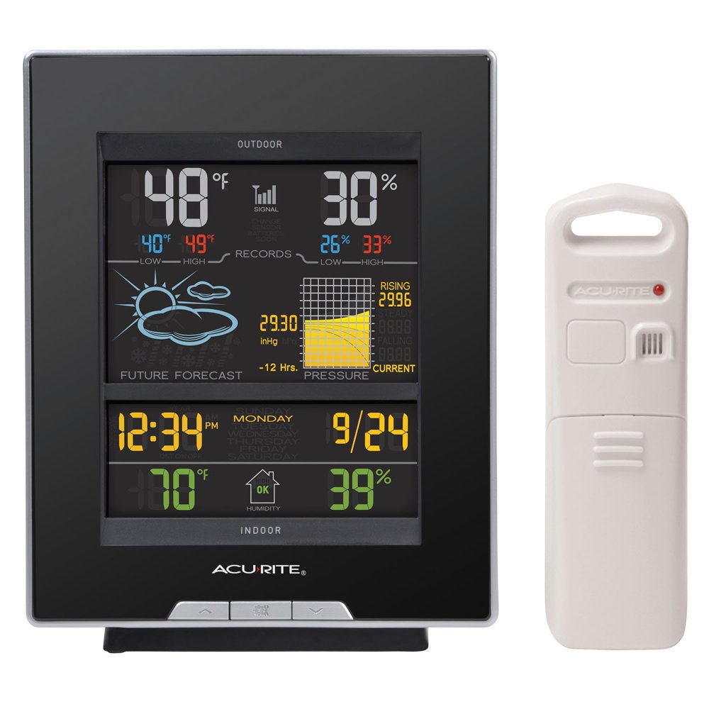 acurite 02008a1 color weather station with forecast, temperature