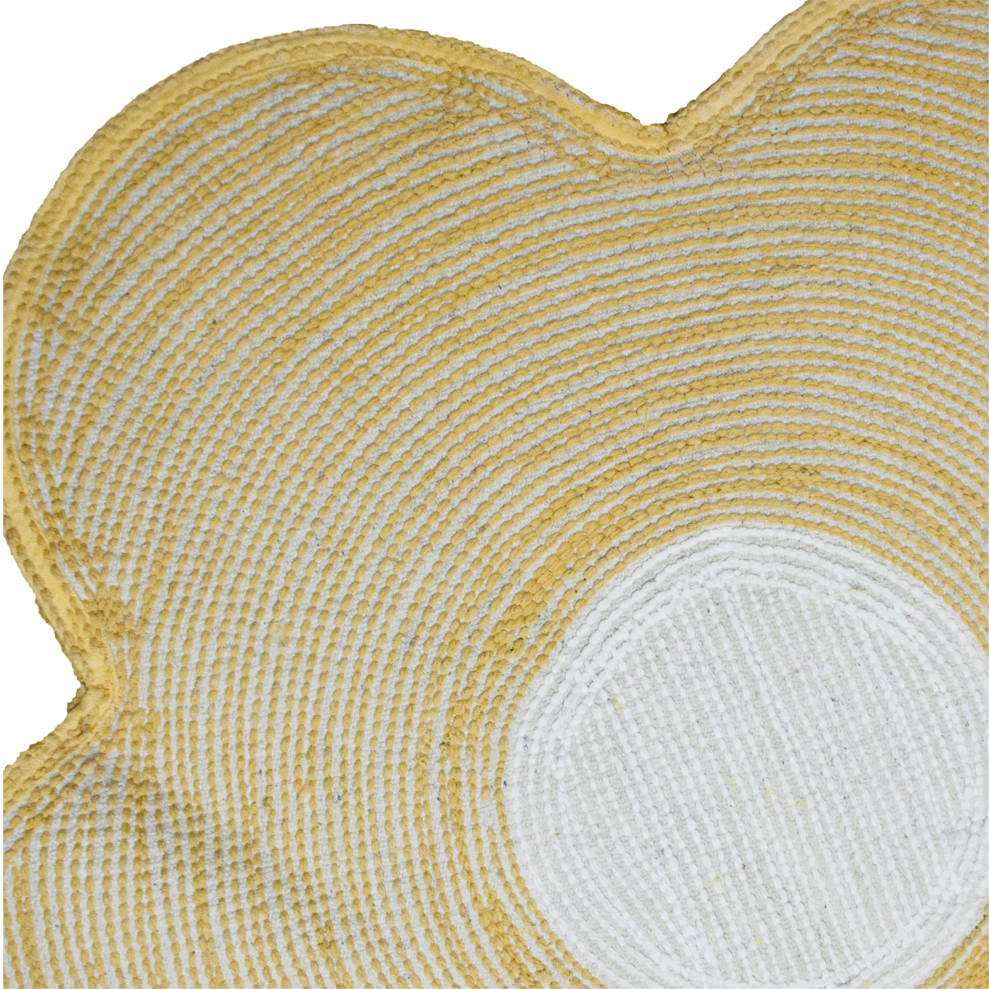 Urban Shop Daisy Flower Shape Accent Rug with Anti-Skid, Yellow, 30" x 30"