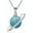 Turquoise, variant on Saturn Necklace 925 Sterling Silver Cosmic Saturn Planet Pendant Necklace Gift for Women