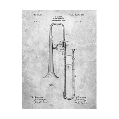 - Slide Trombone Instrument Patent Print Wall Art By Cole Borders