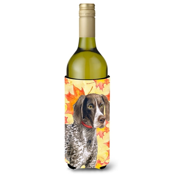 Carolines Treasures BB9902LITERK German Shorthaired Pointer Fall Wine Bottle Beverge Insulator Hugger Wine Bottle