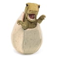 thumbnail image 1 of Marioneta de mano Folkmanis con forma de huevo de dinosaurio verde/bronceado/marrón, 23 x 15 cm, 1 of 3