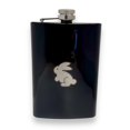 thumbnail image 1 of 8oz BLACK Follow the White Rabbit Flask, 1 of 4