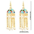 thumbnail image 2 of Efulgenz Indian Jewelry Bollywood Antique Faux Pearl Drop Floral Long Chain Tassel Jhumka Jhumki Hook Dangle Earrings Set, 2 of 4