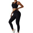 thumbnail image 1 of Pantalones De Yoga Cintura Alta Elásticos Ajustados Levantamiento De Cadera Leggings De Entrenamiento Delgados Pantalones Para Deportes Correr Negro M, 1 of 7