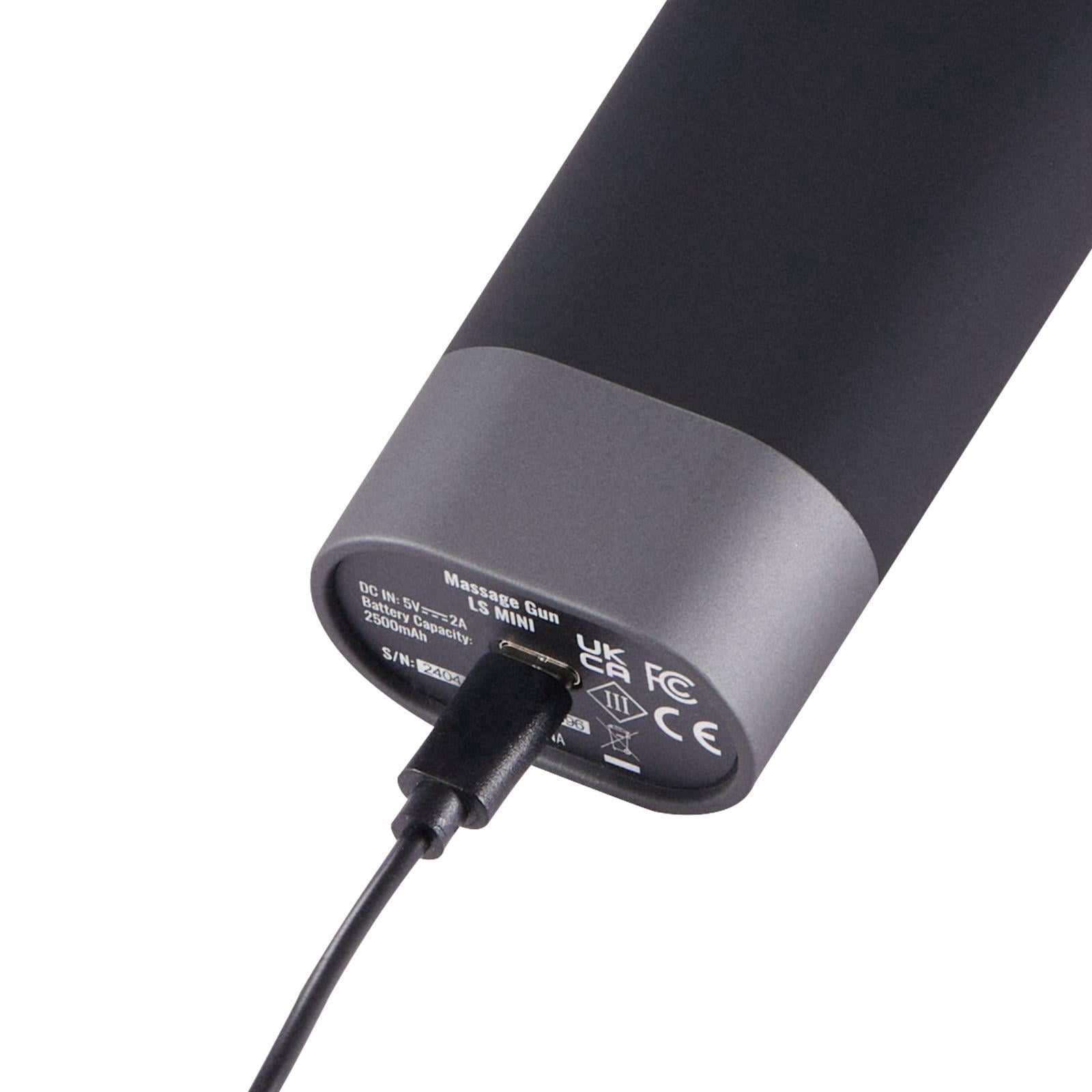 Mini Massage Gun Percussion Muscle Massager for Athletes Pain Relief Muscle Relaxation with 5 Speeds 6 Heads 7.4V 2500mAh Battery Handheld Small Massage Gun