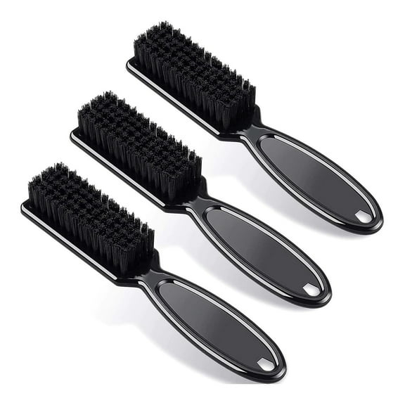 Clipper Blade Cleaning Brush Hair Clipper Cleaning Nylon Brush Nail Brush Trimmer Barber Cleaning Brush Tool (Black)3Pcs)