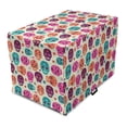 thumbnail image 1 of Sugar Skull Dog Crate Cover, Colorful Skull Silhouettes Hearts and Flowers Carnival Celebration Theme, Easy to Use Pet Kennel Cover for Medium Large Dogs, 35" x 23" x 27", Multicolor, by Ambesonne, 1 of 6