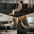 thumbnail image 4 of CKEASEAN 107" U-Shaped Modern Modular Sectional Sofa with Left Facing Chaise & Ottoman, Oversized Corduroy Boneless Couches with Deep Seat, Comfy Cloud Couch for Living Room,No Assembly Require, 4 of 11