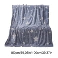 thumbnail image 2 of Lypsnake Stars Glow in The Dark Blanket, Soft Plush Flannel Throw Blanket with Luminous Star Print, Cozy Warm Bed Couch Cover for All Seasons Home Office Travel Use, 2 of 6