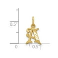 thumbnail image 2 of 14k Yellow Gold Solid Sandblast finish Letter Name Personalized Monogram Initial A Charm Pendant Necklace Measures 17x9., 2 of 2