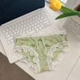 thumbnail image 2 of Elainilye Fashion Underwear Women Lace Pants Low Waist Printed Sexy Cute Briefs Pants Panties Underwear Underpants,Green, 2 of 5