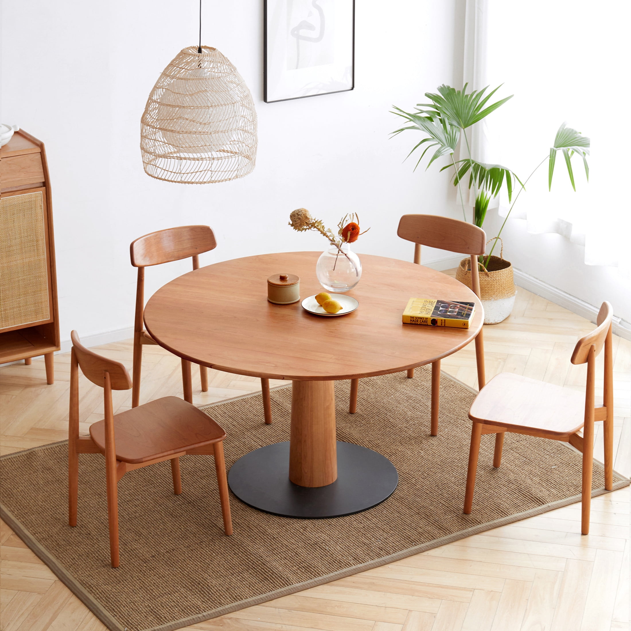 Noble House Set of 4 Dining Chairs, 18.3" x 21.3" x 31.5", Solid FAS Grade North American Oak, 100% Natural Dirt-Free Hardwood, Simple Wooden Chairs for Dining Table or Living Room, OAK