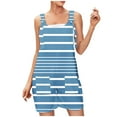 thumbnail image 3 of Sentuca Womens Stripes Rompers, Adjustable Suspender Jumpsuits, Summer Casual Romper with Pocket, 3 of 5