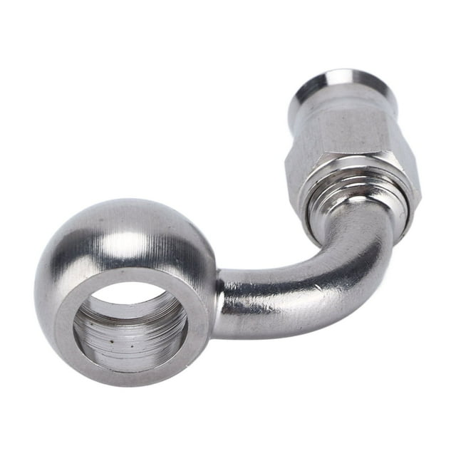 AN-3 Banjo Eye Brake Fitting, Stainless Steel 90° 10.2mm ID Banjo Eye Brake Hose Adapter For Auto Accessories