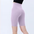 thumbnail image 4 of Olyvenn Women's High Waisted Biker Shorts Solid Color Athletic Workout Purple XXL, 4 of 6