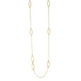 thumbnail image 1 of 14K Yellow Gold Knife Edged 2+1 Soft Rectangular Link Stationed Necklace 28" Lobster Clasp by IcedTime, 1 of 1