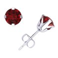 thumbnail image 1 of Natural 1Ct Round Cut Ruby Solitaire Stud Earrings 18k White Gold Push Back AAA Quality, 1 of 1