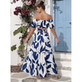 thumbnail image 3 of oyyn Women's Off Shoulder Floral Print Party Maxi Dress, 3 of 5
