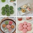 thumbnail image 3 of Orgry Flower Mooncake Press Mold, Hand Pressed Mooncake Dessert DIY, Moon Cake Puff Pastry Press Mold with 4 Stamps, 3 of 7