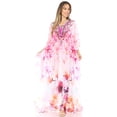 thumbnail image 5 of Sakkas Georgettina Flowy Rhinestone V Neck Long Caftan Dress / Cover Up - LM215-Multi - One Size, 5 of 5